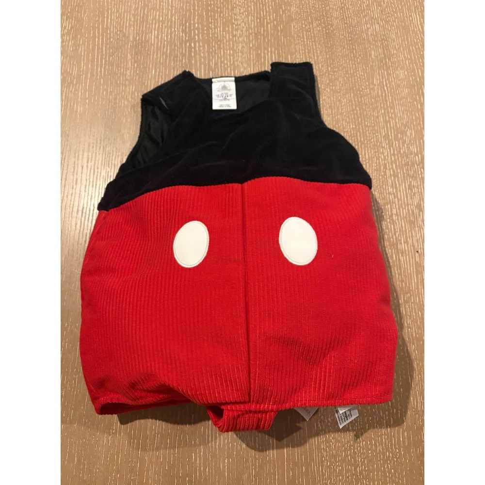 Disney Mickey Mouse Toddler Costume 18-24M Red Black Plush Halloween‎ Bodysuit